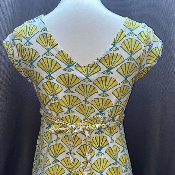 Mata Traders Yaga Crescent obi dress summer blue/yellow Sz S - Picture 7 of 13